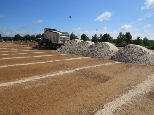 1st Loads of Sand Arrive for Field 17.  90 Loads of Sand Are Required for Each Field
